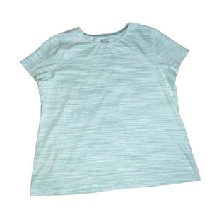 Croft & Barrow Classic Tee Green White Top - Women’s XL